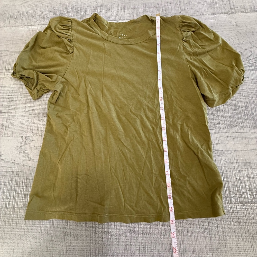 A New Day Olive Green Puff Sleeve T-Shirt M - Picture 5 of 10